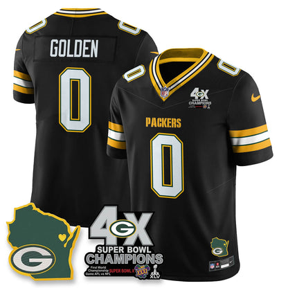 GB 4-Time Champions Patch Vapor Limited Jersey - Stitched