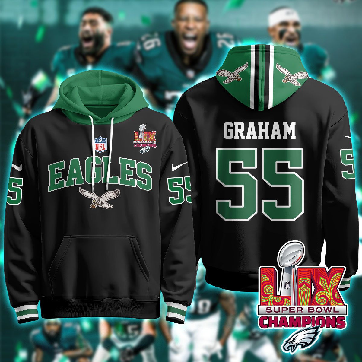 PHI Super Bowl LIX Champions Hoodie