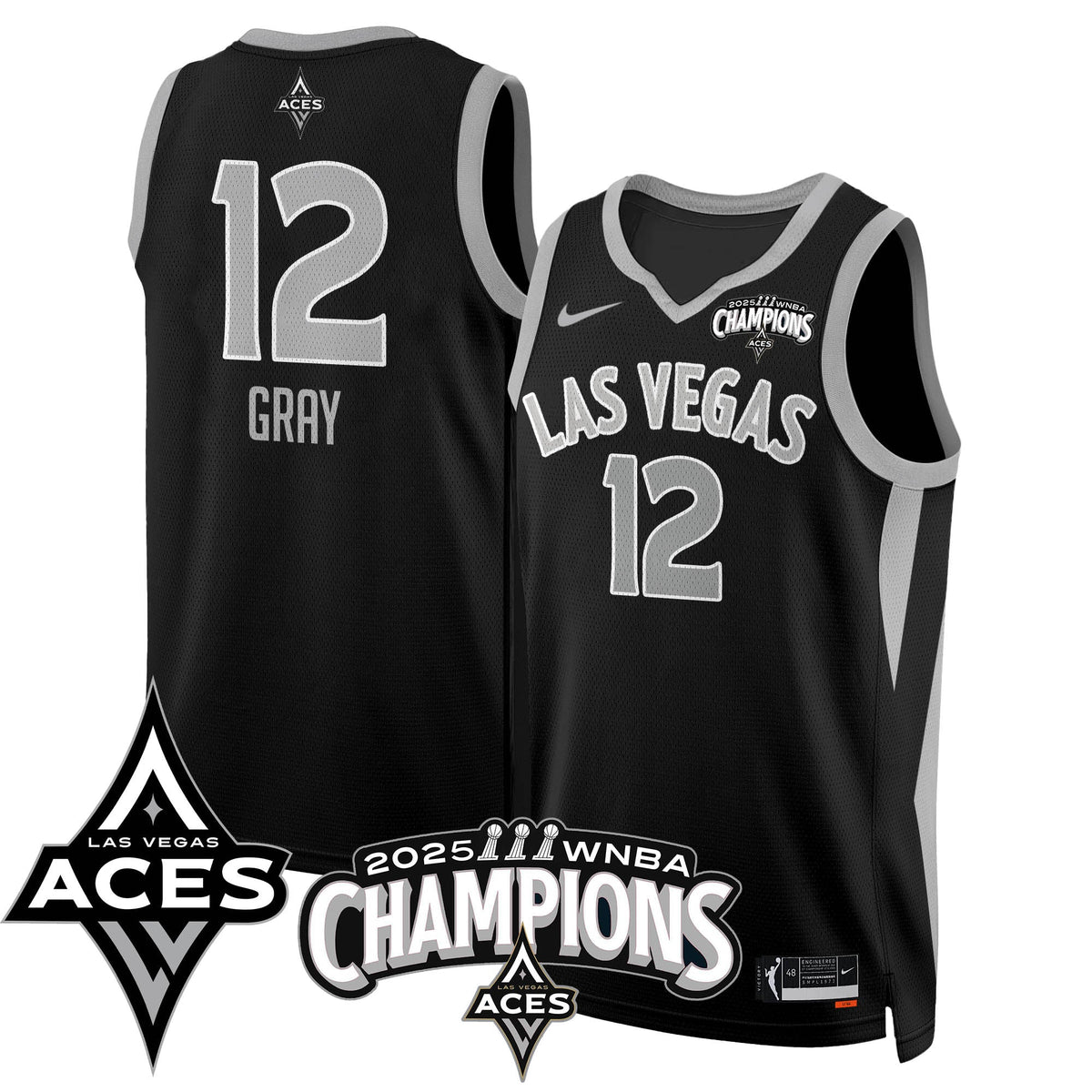 Las Vegas Aces 2025 WNBA Championship Jersey - Stitched