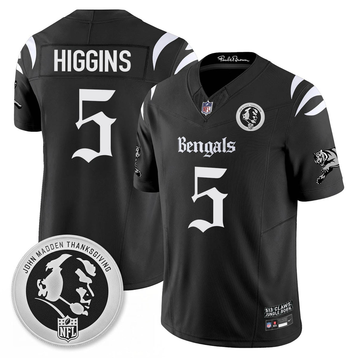 CIN Gothic Vapor Limited Jersey - John Madden Patch - Stitched