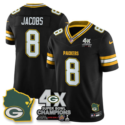 GB 4-Time Champions Patch Vapor Limited Jersey - Stitched