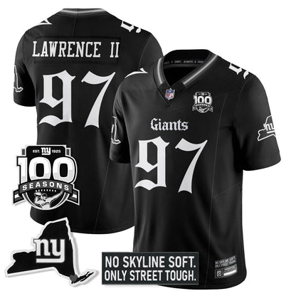 NYG 100th Seasons 'Gothic Gotham Edition' Vapor Limited Jersey - Stitched