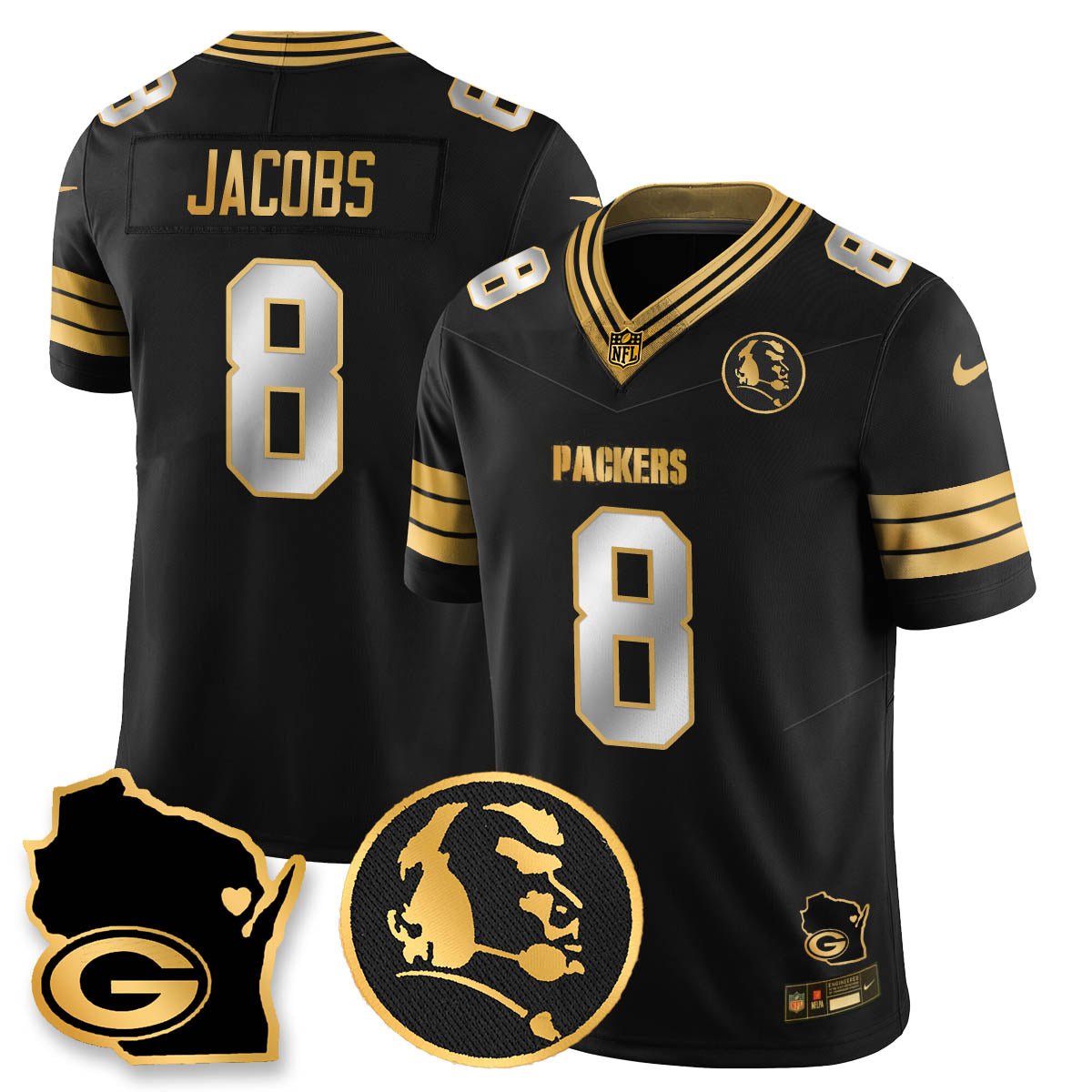 GB 4-Time Champions Vapor Limited Jersey - John Madden Patch - Stitched