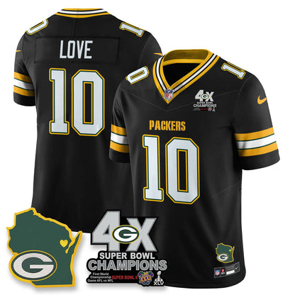 GB 4-Time Champions Patch Vapor Limited Jersey - Stitched