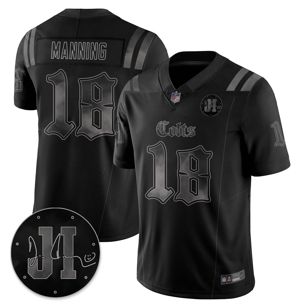 IND 'Dark Gothic' Vapor Limited Jersey - Jim Irsay Patch - Stitched