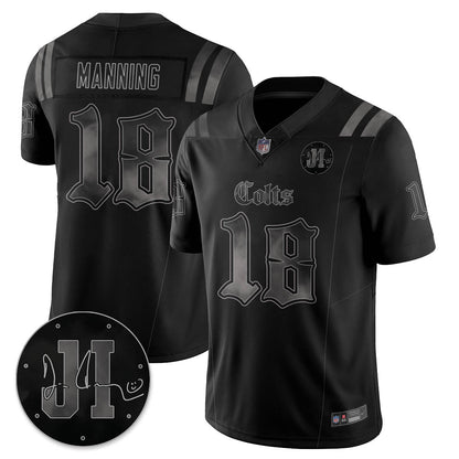 IND 'Dark Gothic' Vapor Limited Jersey - Jim Irsay Patch - Stitched