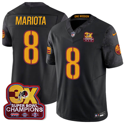WAS 3-Time Champions Patch Vapor Limited Jersey - Stitched