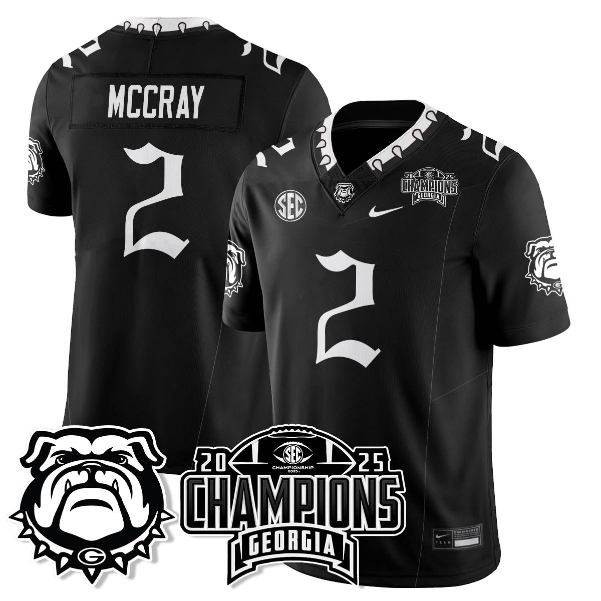 Georgia Bulldogs Gothic Vapor Limited Jersey - SEC Football Champions - All Stitched