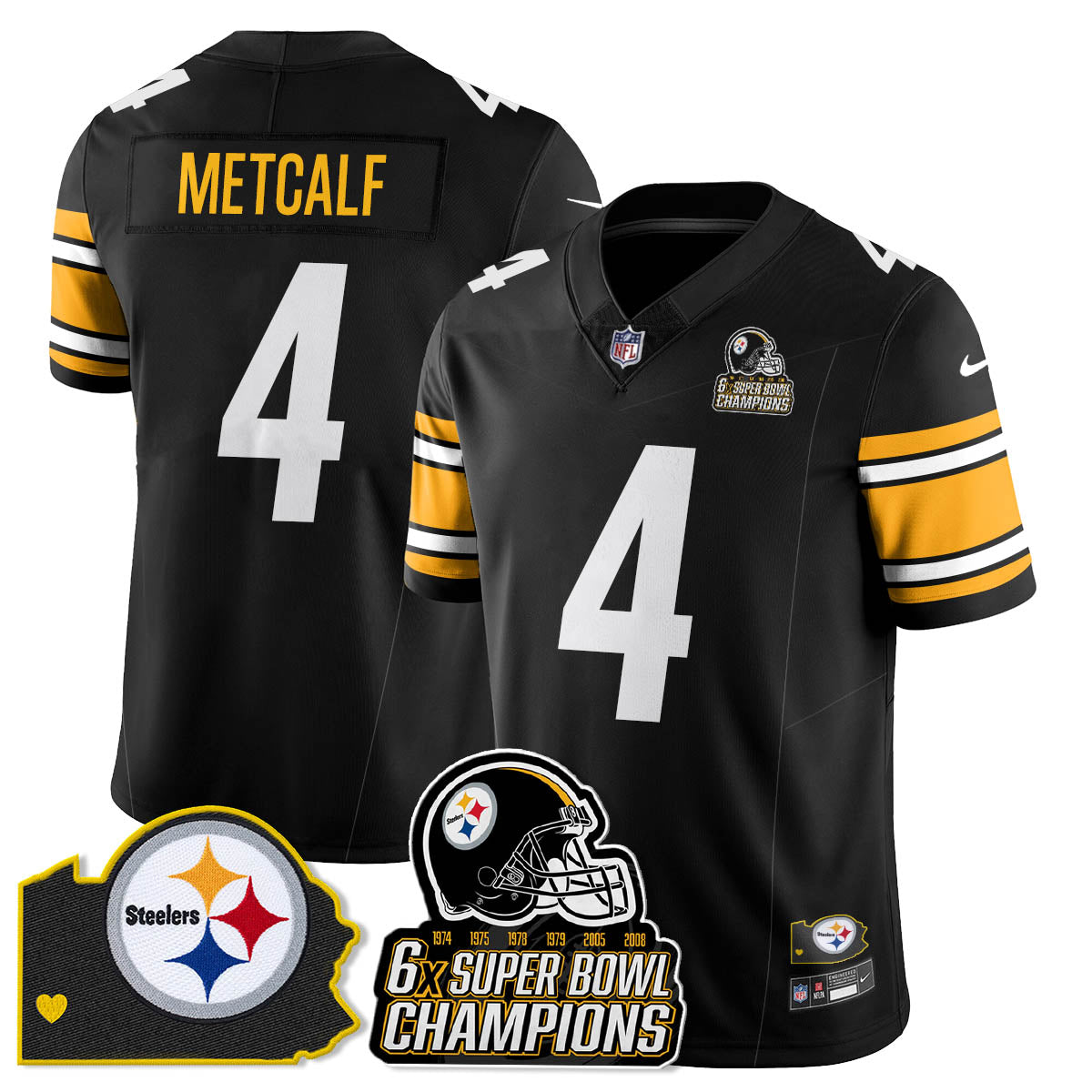 PIT 6-Time Champions Patch Vapor Limited Jersey - Stitched