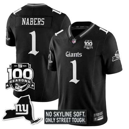 NYG 100th Seasons 'Gothic Gotham Edition' Vapor Limited Jersey - Stitched