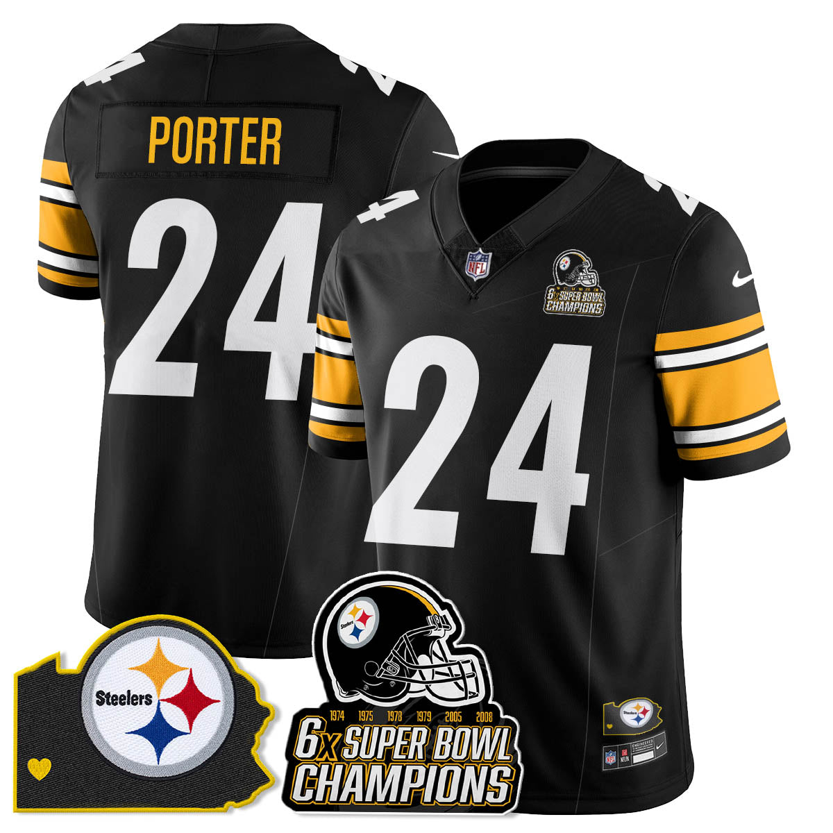 PIT 6-Time Champions Patch Vapor Limited Jersey - Stitched