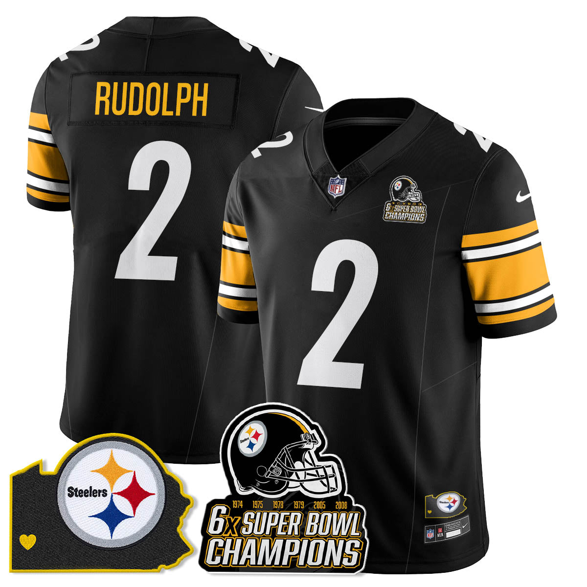 PIT 6-Time Champions Patch Vapor Limited Jersey - Stitched