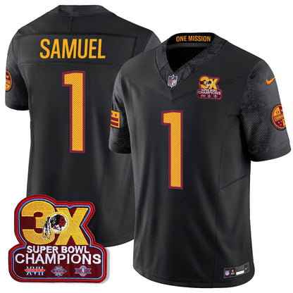 WAS 3-Time Champions Patch Vapor Limited Jersey - Stitched