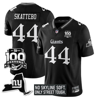 NYG 100th Seasons 'Gothic Gotham Edition' Vapor Limited Jersey - Stitched