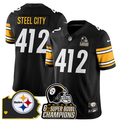 PIT 6-Time Champions Patch Vapor Limited Jersey - Stitched