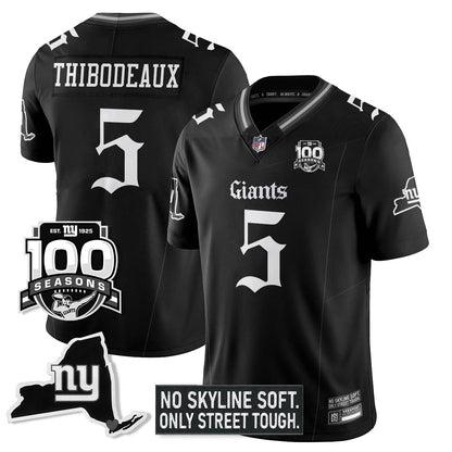 NYG 100th Seasons 'Gothic Gotham Edition' Vapor Limited Jersey - Stitched
