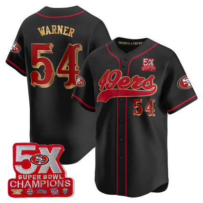SF 5-Time Champions Patch Vapor Baseball Jersey - Stitched