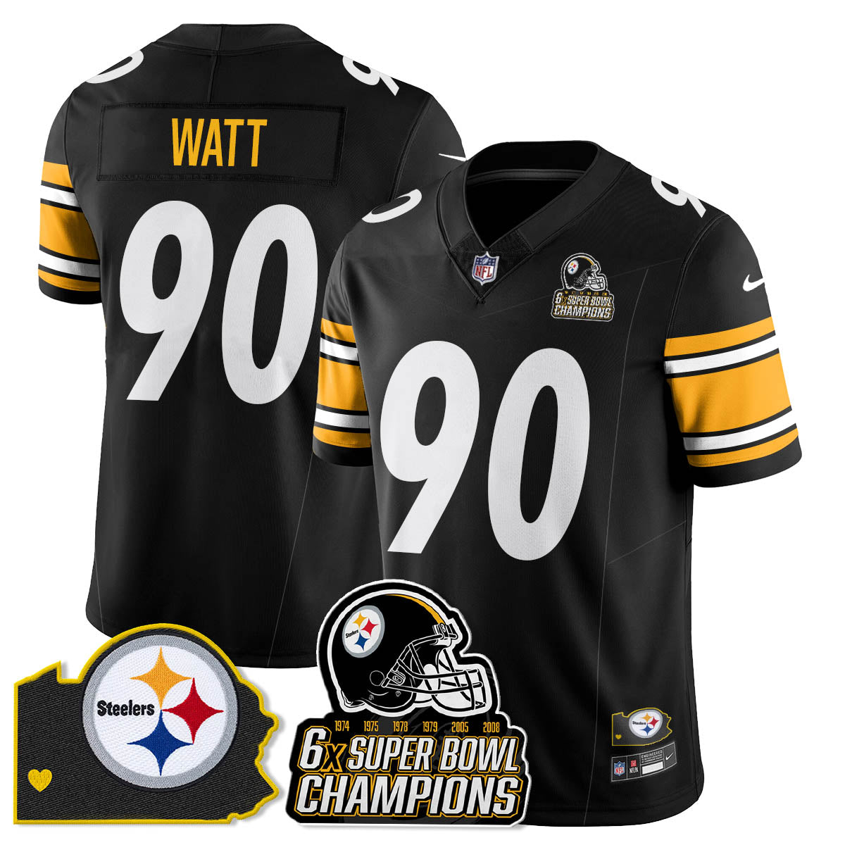 PIT 6-Time Champions Patch Vapor Limited Jersey - Stitched
