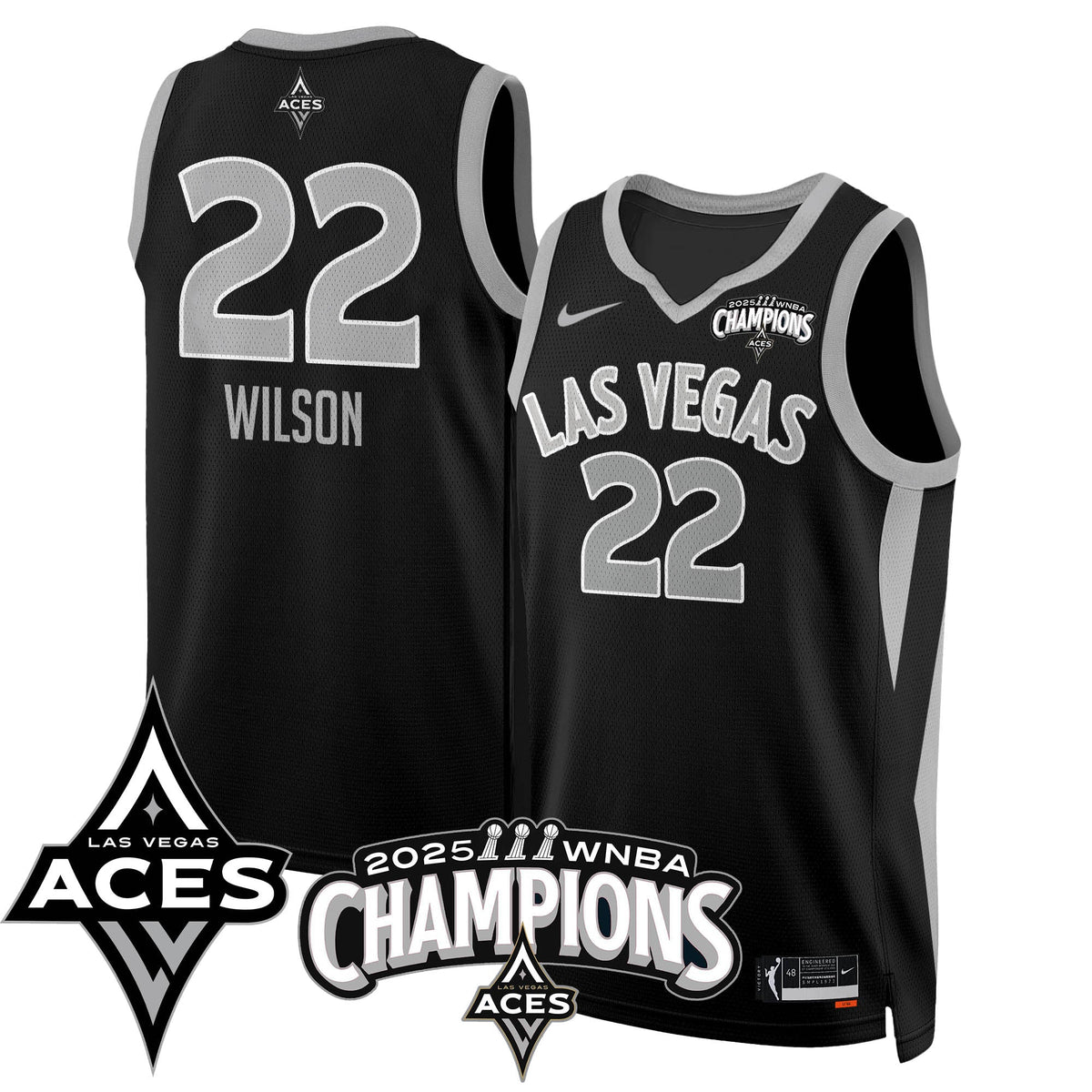 Las Vegas Aces 2025 WNBA Championship Jersey - Stitched