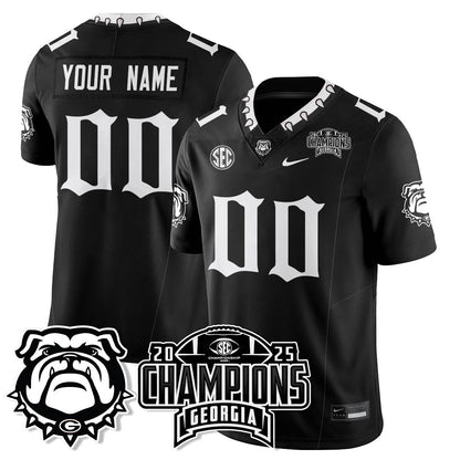 Georgia Bulldogs Gothic Vapor Limited Jersey - SEC Football Champions - All Stitched