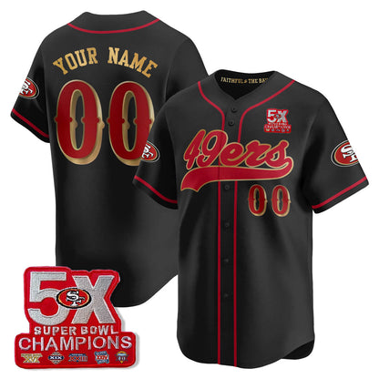 SF 5-Time Champions Patch Vapor Baseball Jersey - Stitched