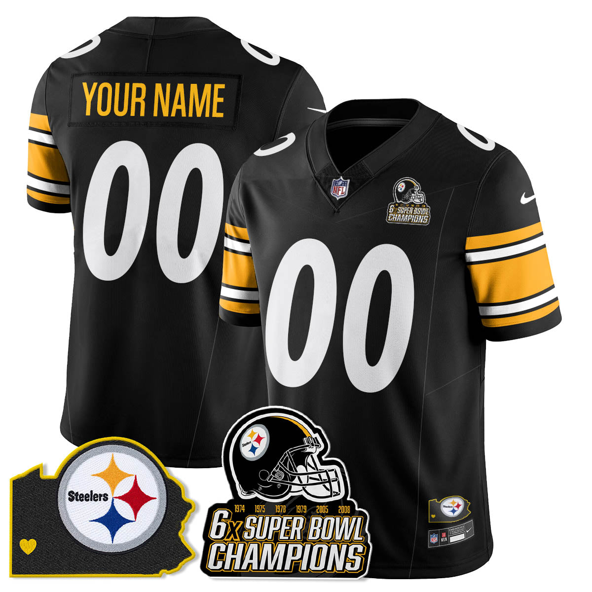 PIT 6-Time Champions Patch Vapor Limited Jersey - Stitched