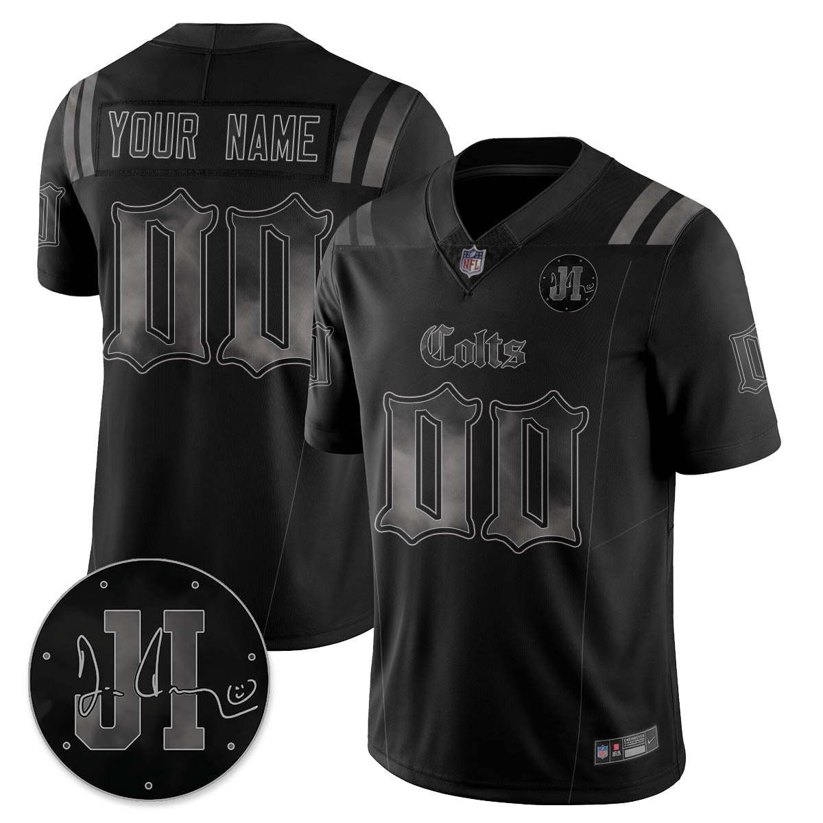 IND 'Dark Gothic' Vapor Limited Jersey - Jim Irsay Patch - Stitched