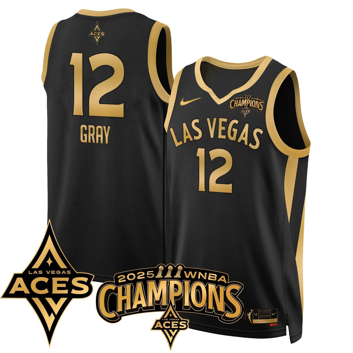 Las Vegas Aces 2025 WNBA Championship Jersey - Stitched