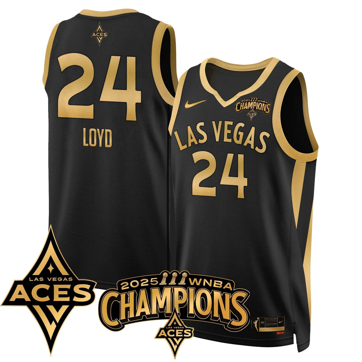 Las Vegas Aces 2025 WNBA Championship Jersey - Stitched