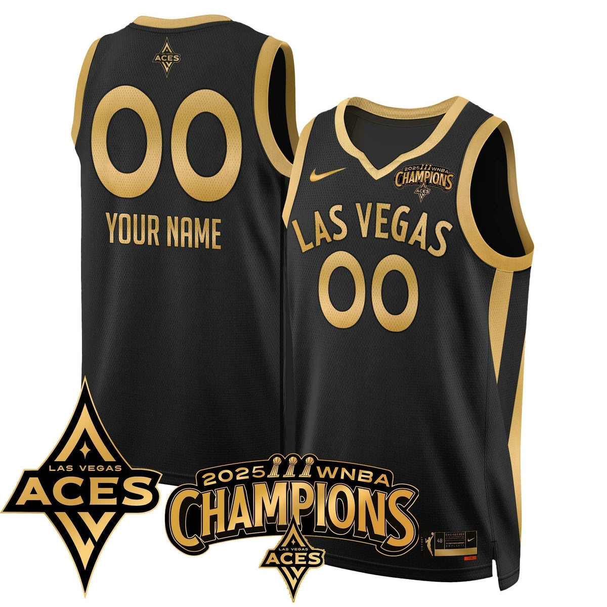 Las Vegas Aces 2025 WNBA Championship Custom Jersey - Stitched