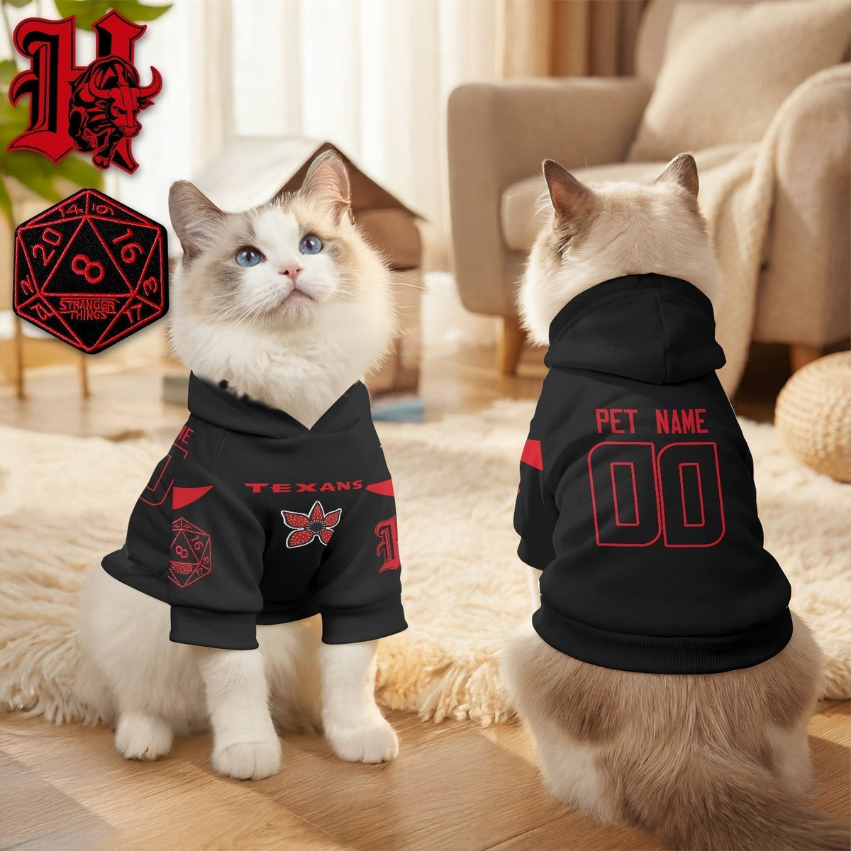 HOU Stranger Things Pet Hoodie