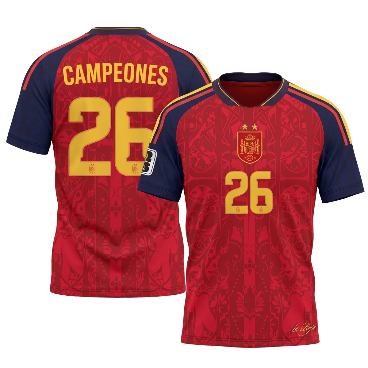 Spain 2026 Soccer Champions Vapor Jersey V2- Printed