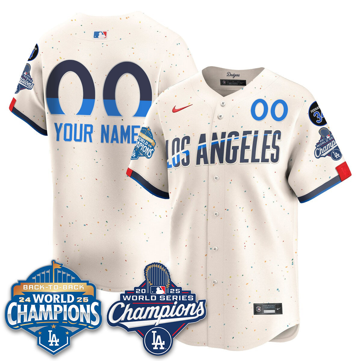 Custom LAD 2025 World Series Champions Jersey - Stitched N2