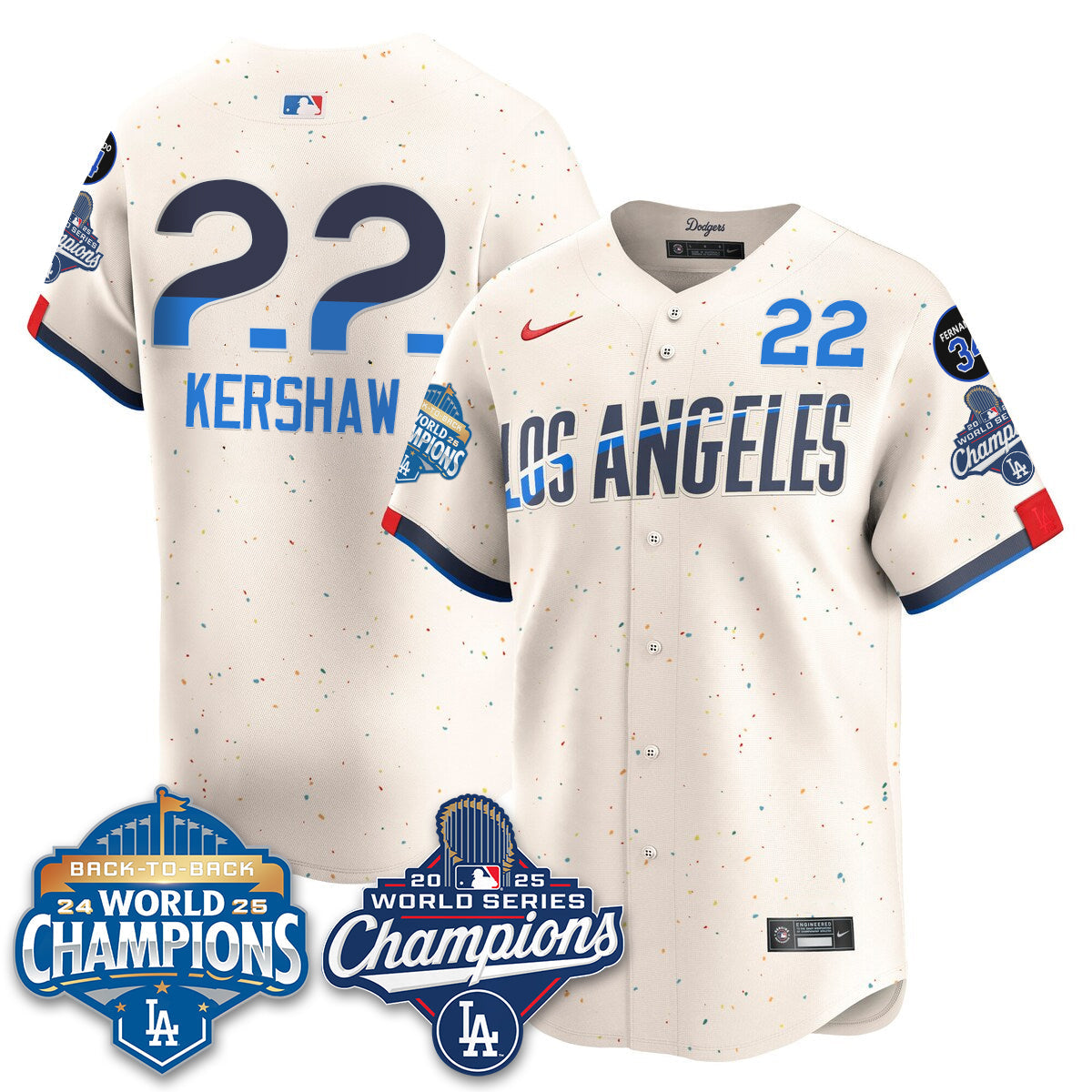 LAD 2025 World Series Champions Jersey - Stitched
