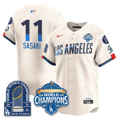 LAD 2025 World Series Champions Jersey - 9x Champs - Stitched
