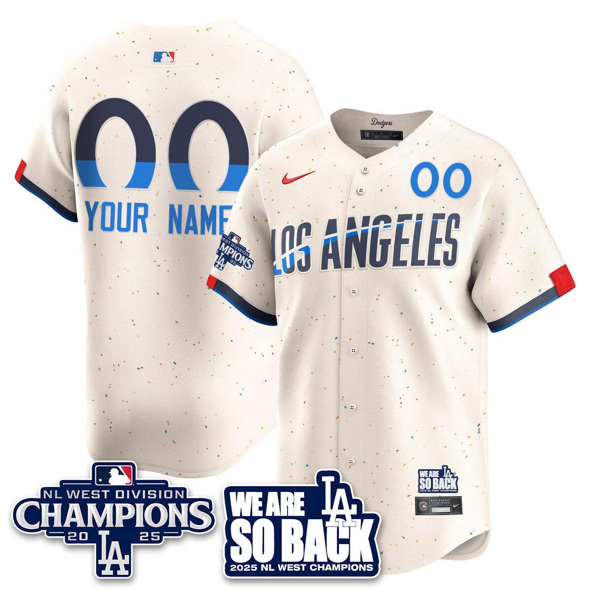 Custom LAD 2025 NL West Division Champions Jersey - Stitched