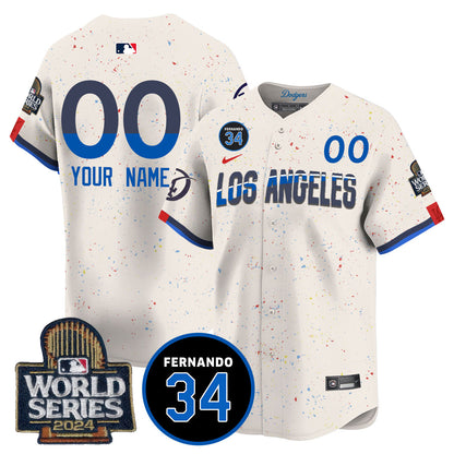 Dodgers Fernando Valenzuela Memorial Custom Jersey - Stitched