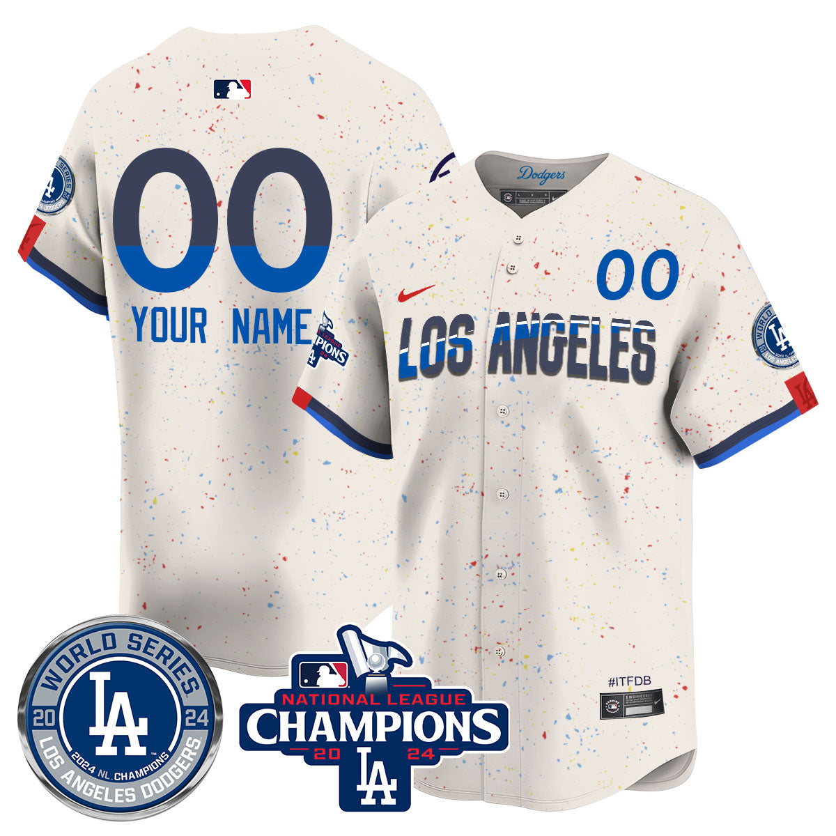 LAD World Series NL Champions Custom Jersey - Stitched