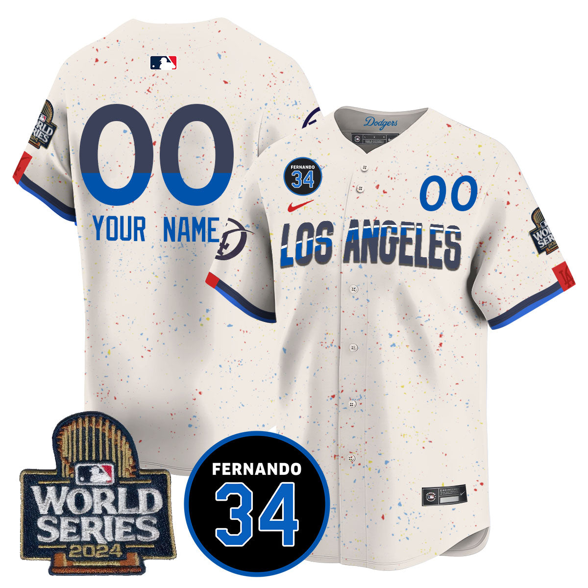 Dodgers Fernando Valenzuela Memorial Custom Jersey - Stitched