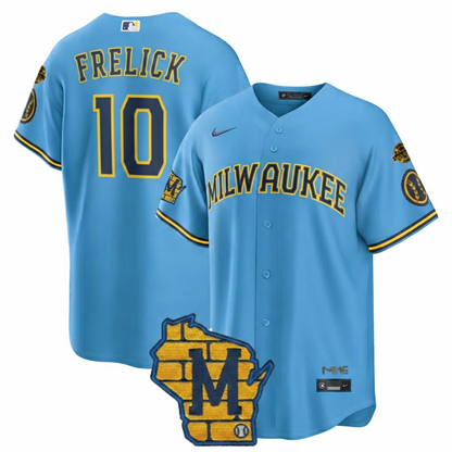 MIL Home & Bob Uecker Patch Vapor Premier Limited Jersey - Stitched