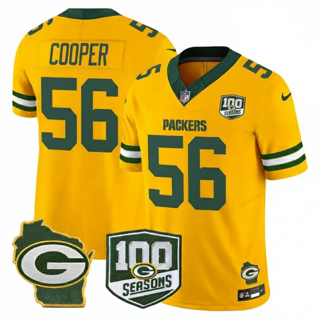 GB 100th Season & Home Patch Vapor Limited Jersey - Stitched