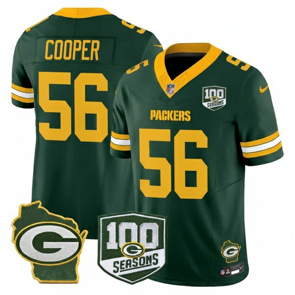 GB 100th Season & Home Patch Vapor Limited Jersey - Stitched