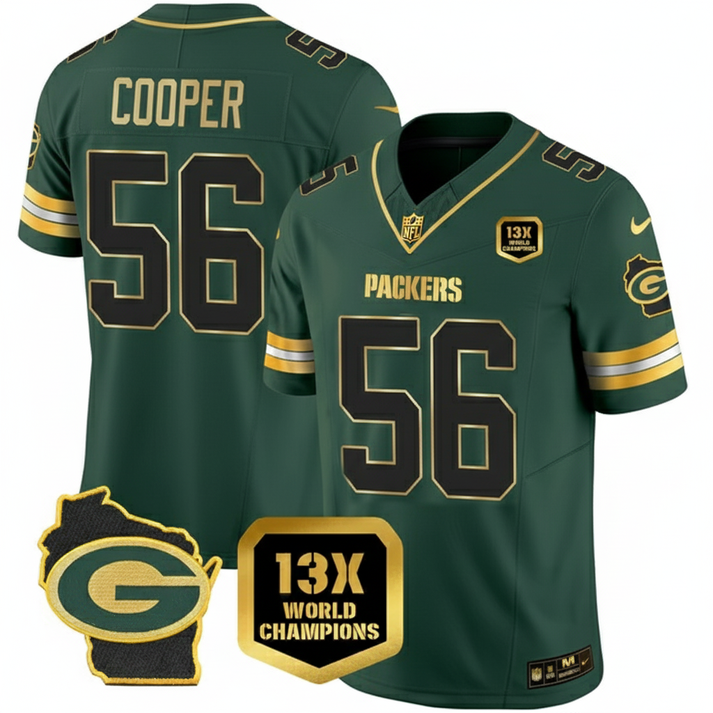 GB 13x Time World Champions Patch Gold Limited Jersey – Stitched