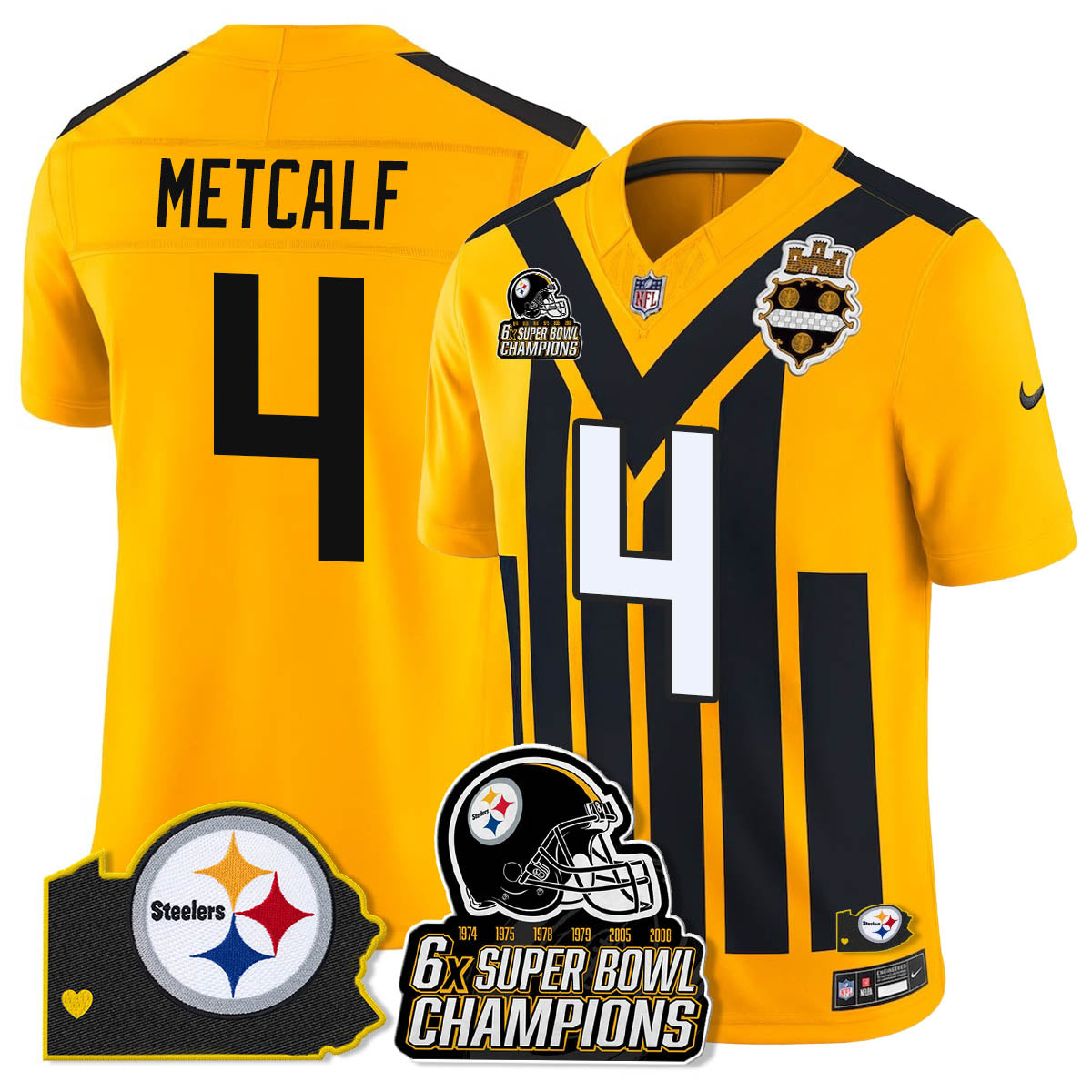 PIT 6-Time Champions Patch Vapor Limited Jersey - Stitched