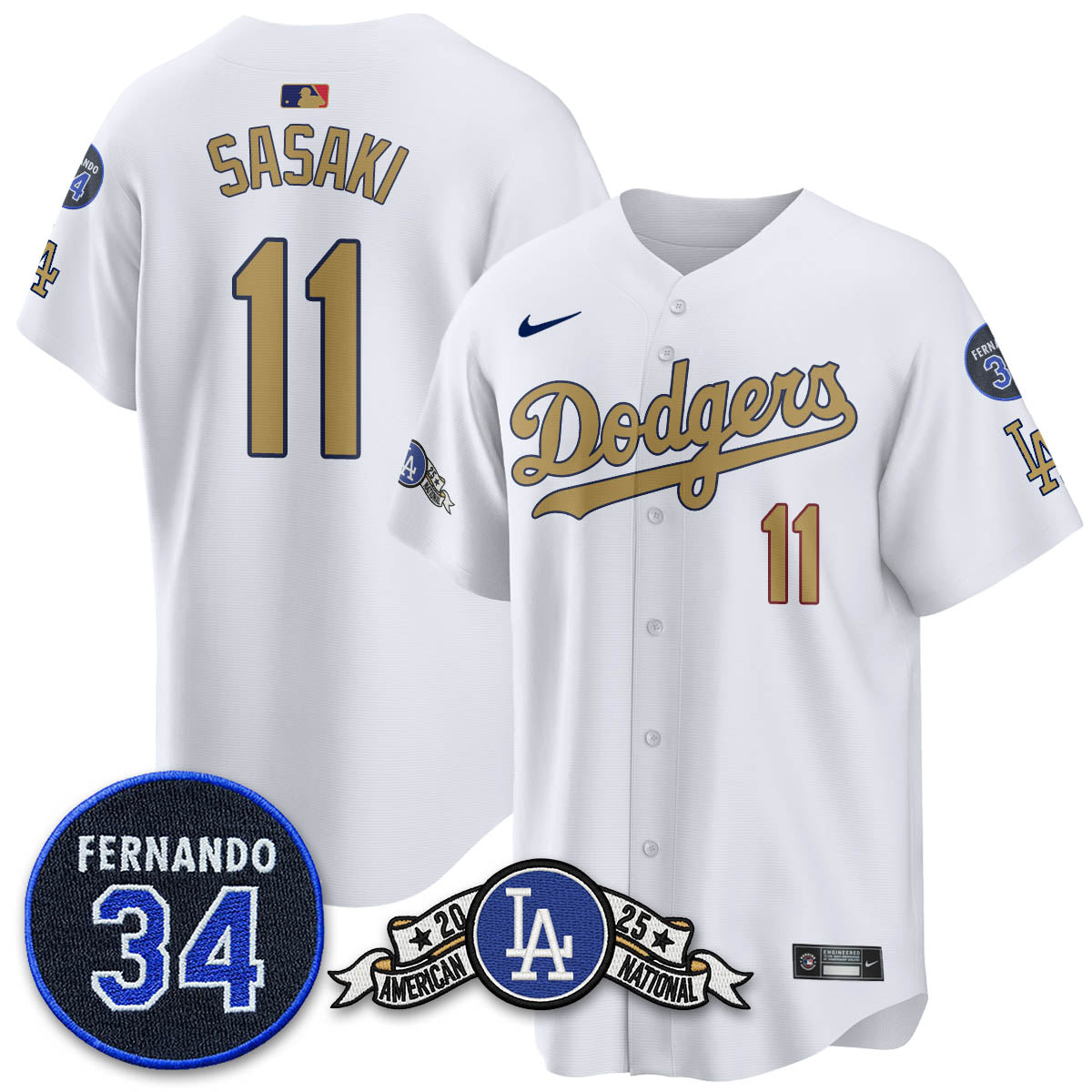 LAD 2025 National League Champions Jersey - Stitched