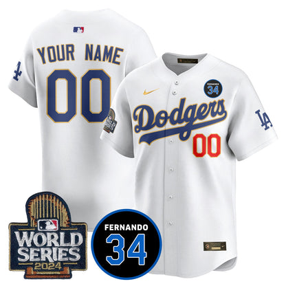 Dodgers Fernando Valenzuela Memorial Custom Jersey - Stitched