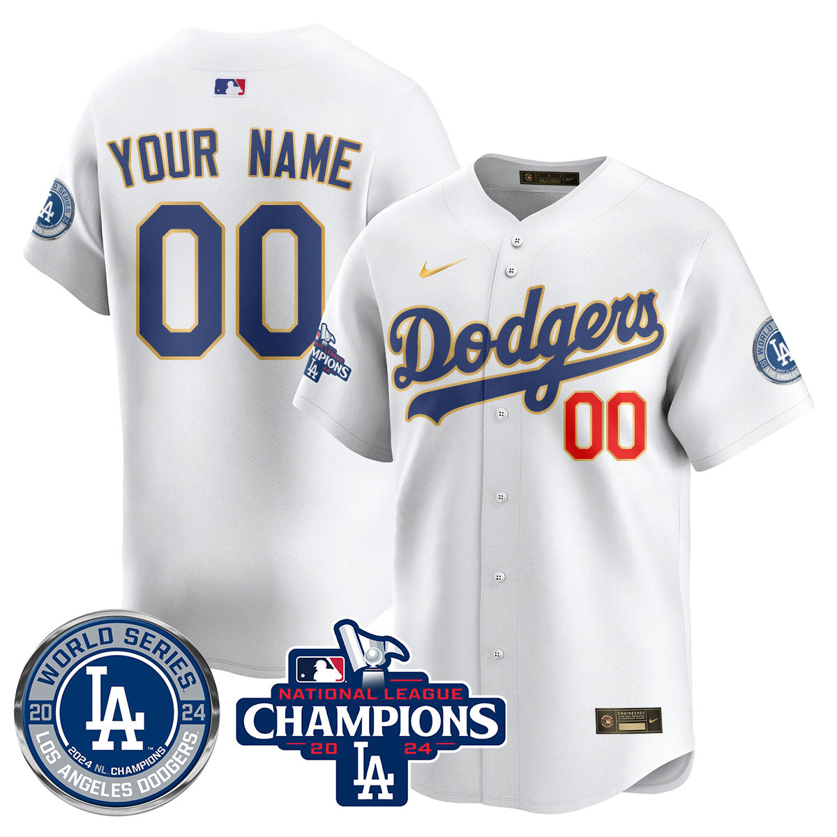 LAD World Series NL Champions Custom Jersey - Stitched