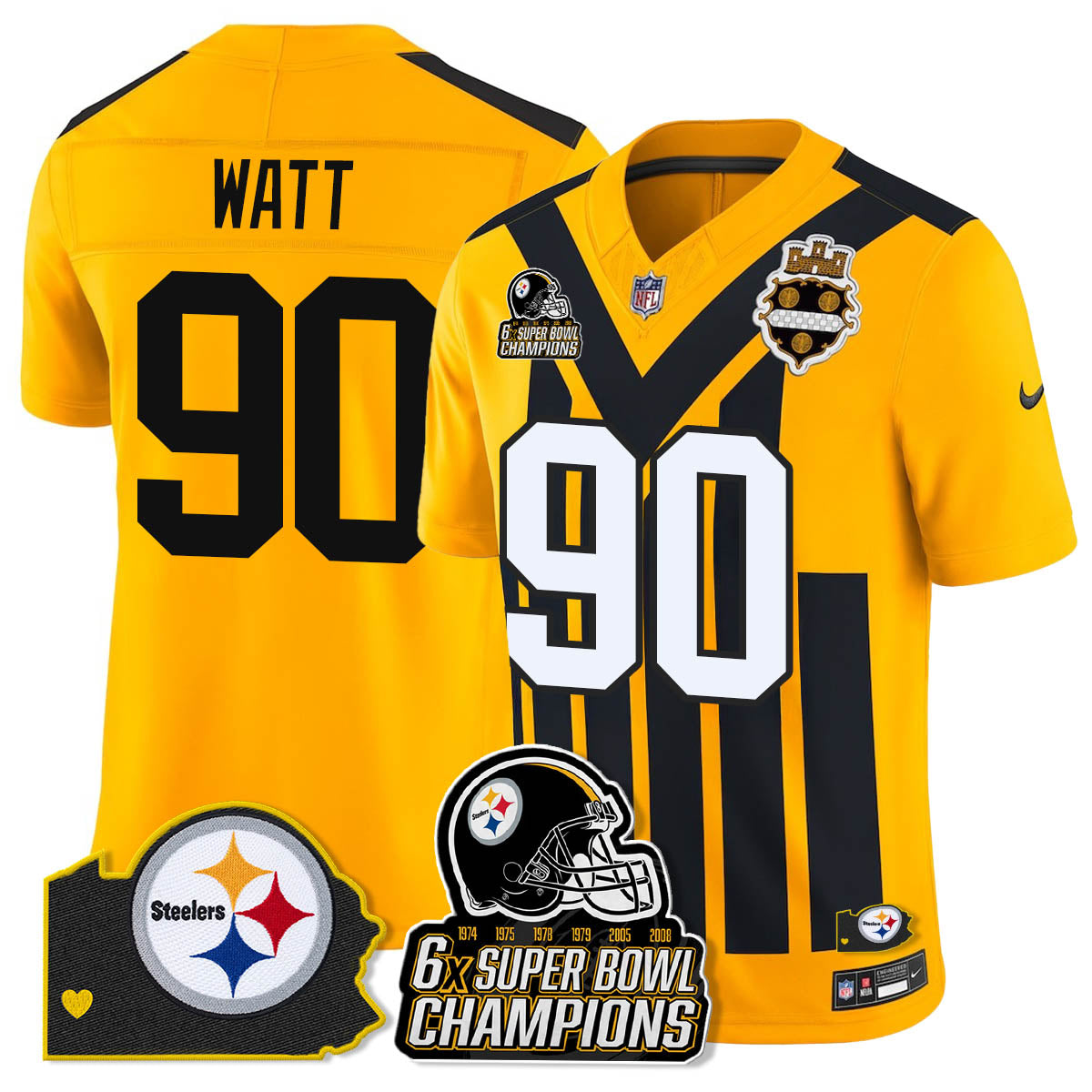 PIT 6-Time Champions Patch Vapor Limited Jersey - Stitched