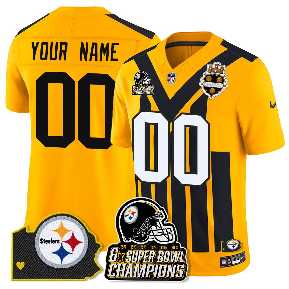 PIT 6-Time Champions Patch Vapor Limited Jersey - Stitched