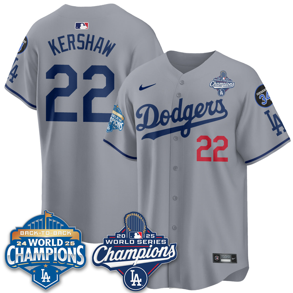 LAD 2025 World Series Champions Jersey - Stitched